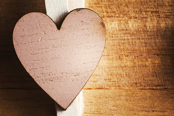 Details Wooden Heart Wooden Background — Stock Photo, Image