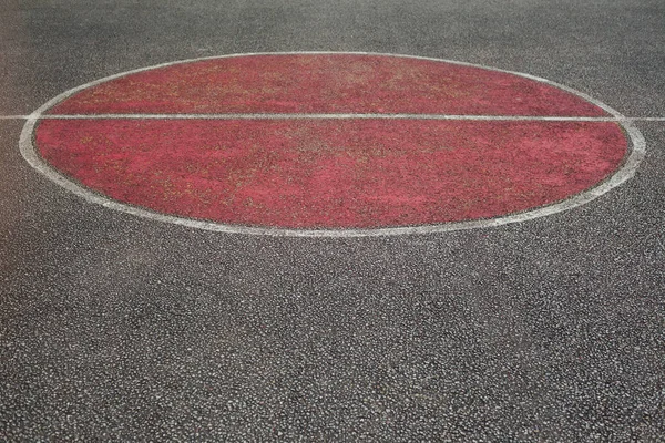 Círculo Rojo Como Centro Patio Baloncesto Composición Abstracta —  Fotos de Stock