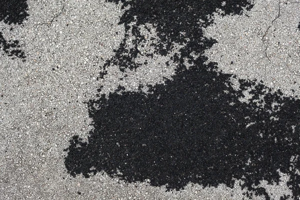 Closeup Görünümü Eski Eski Asfalt Siyah Gri Çakıl Ayrıntıları — Stok fotoğraf