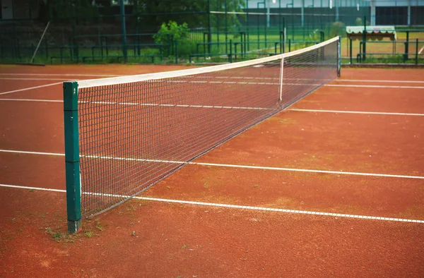 Basit Küçük Tenis Bahçesinde Gündüzleri Ayrıntılarını — Stok fotoğraf