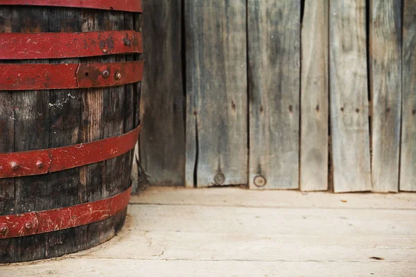 Details Old Barrel Wooden Porch — Stock Photo, Image