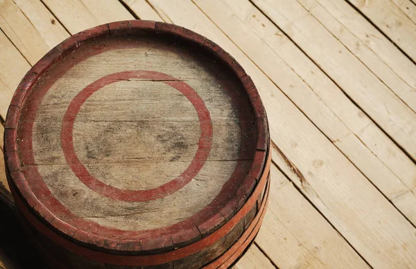 Village Lifestyle Part Old Wooden Barrel Closeup View — Stock Photo, Image