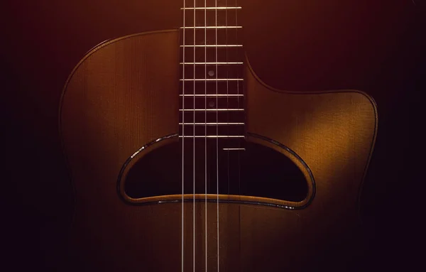 Подробиці Старих Retroacoustic Гітара Циганський Джаз Стилі Django — стокове фото
