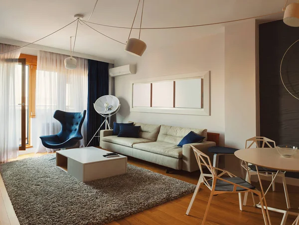 Interior Apartamento Pequeño Moderno Detalles Estilo Vida — Foto de Stock