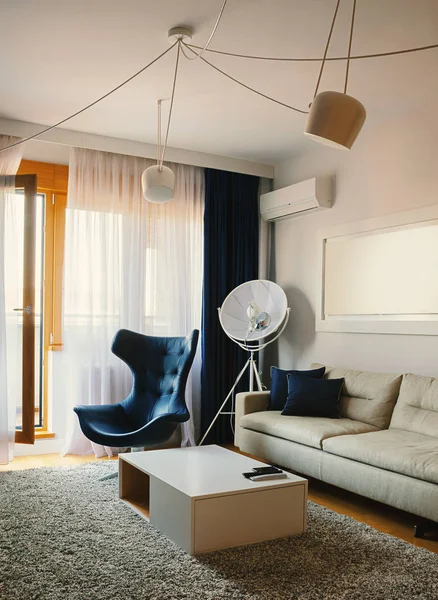 Interno Appartamento Piccolo Moderno Dettagli Stile Vita — Foto Stock