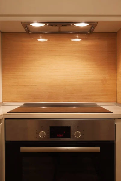Interior Cozinha Pequena Moderna Vista Close Detalhes — Fotografia de Stock