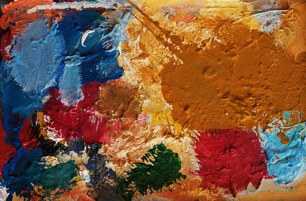 Couleurs Peintre Sur Palette Composition Abstraite Colorée — Photo