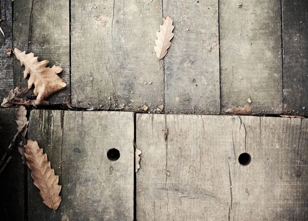叶和木板 — 图库照片