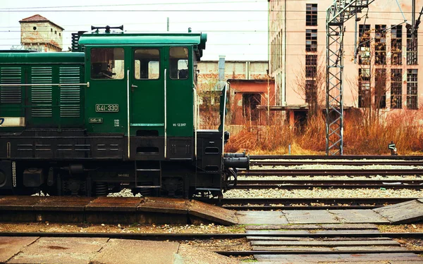 Velká zelená lokomotiva — Stock fotografie