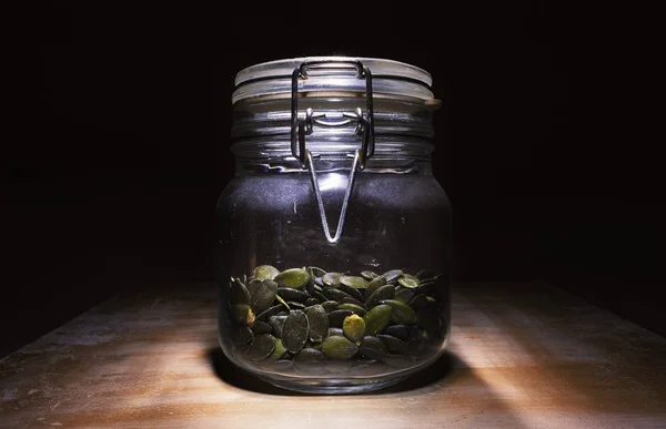 Sunflower Seeds in a Bottle — Stock Photo, Image