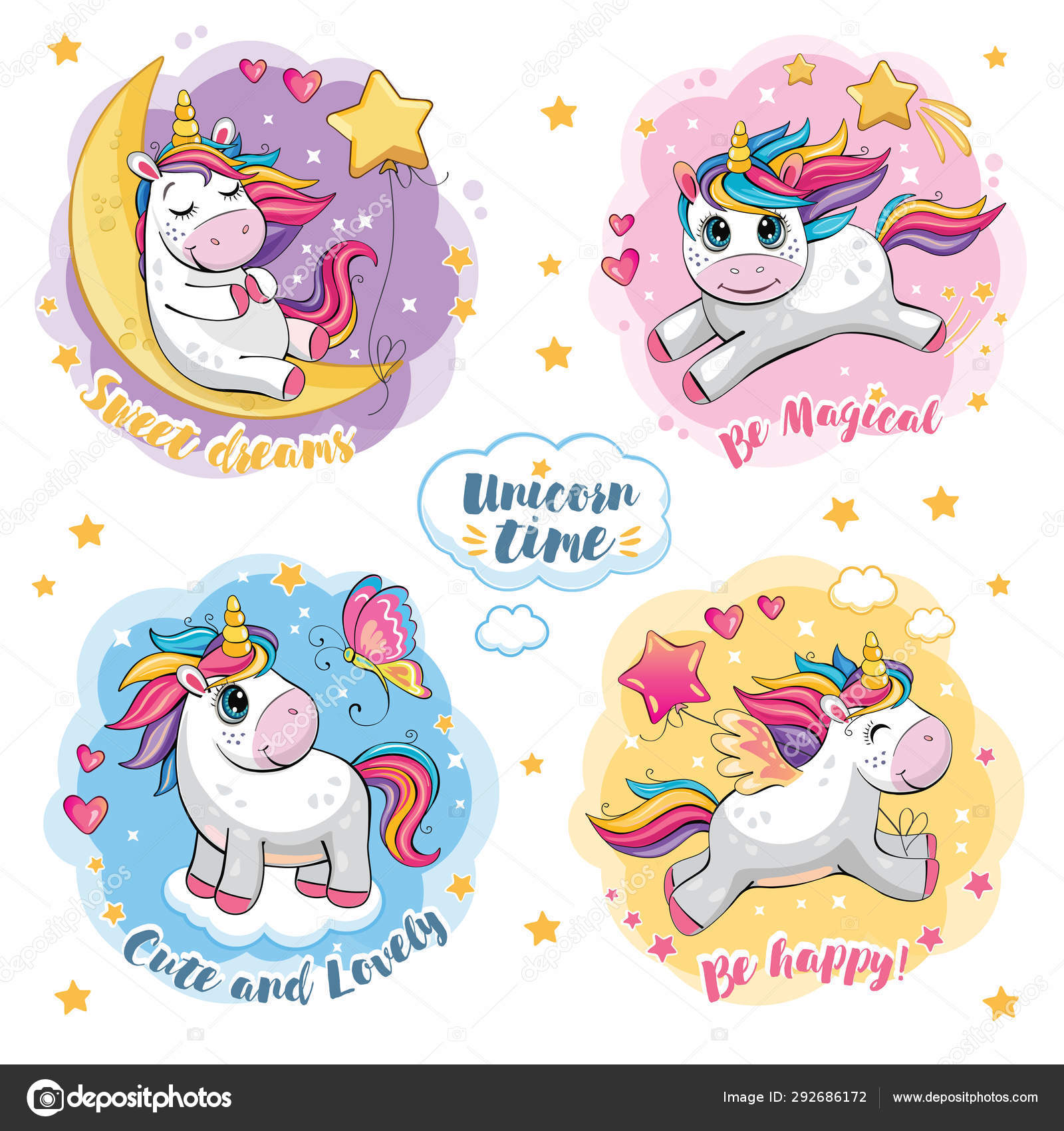Set Cute Funny Unicorns Cartoon Fabulous Illustration Beautiful Little Pony Stock Vector Image by ©penochka1 #292686172 Set Cute Funny Unicorns Cartoon Fabulous Illustration Beautiful Little Pony Stock Vector Image by ©penochka1 #292686172