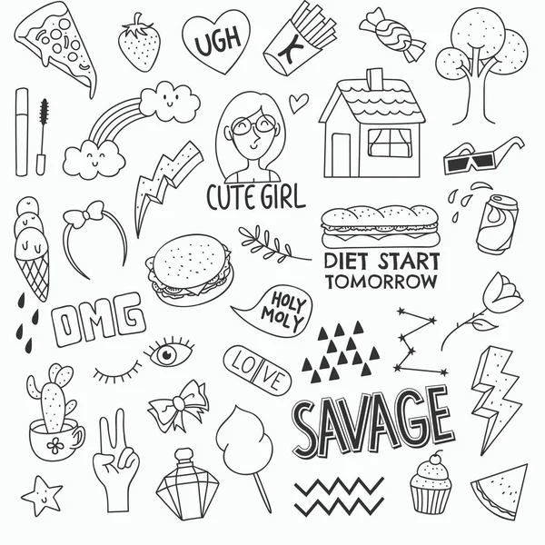 Set Van Verschillende Cartoon Stijl Iconen Vectorillustratie — Stockvector