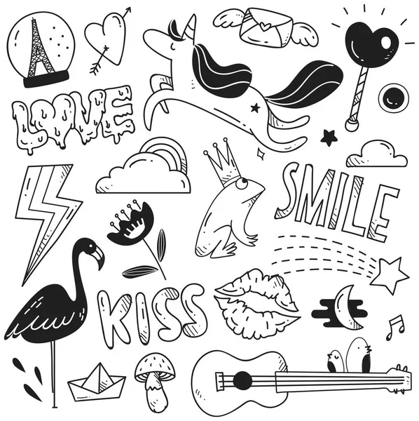 Set Van Verschillende Cartoon Stijl Iconen Vectorillustratie — Stockvector