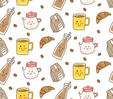 Kahve fincanlarıyla kusursuz desen