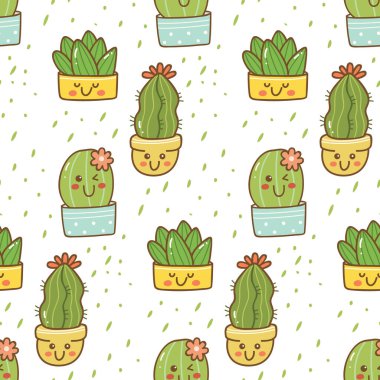 Kaktüslü kusursuz desen