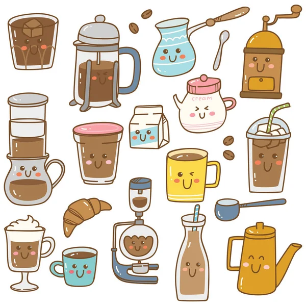 Vektör Kahve Çay Kümesi — Stok Vektör