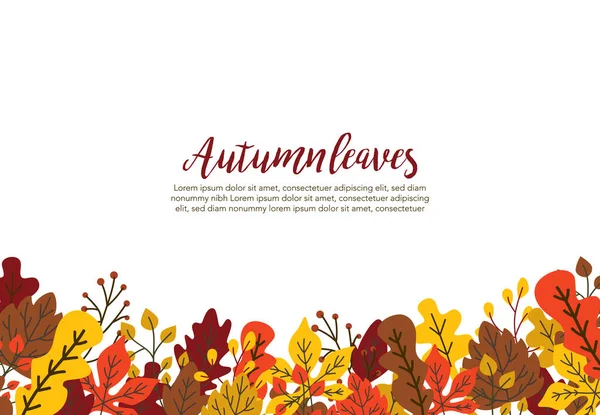 Hojas Otoño Fondo Con Lugar Para Texto — Vector de stock