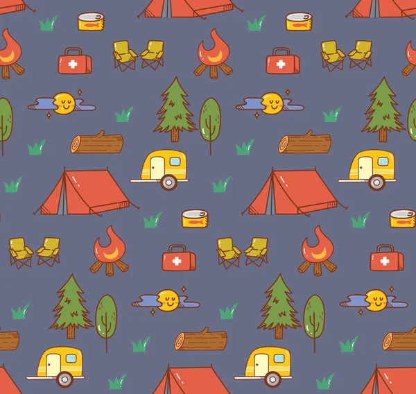 Camping Set Vector Icons — Stock Vector