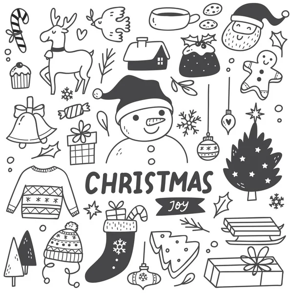 Conjunto Iconos Navidad Año Nuevo — Vector de stock