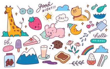 çeşitli nesne karalama arkaplanı