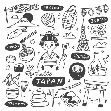 Japonya simgelerinin vektör kümesi