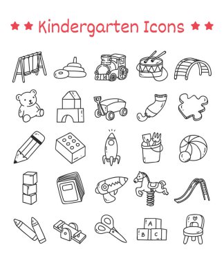 karalama anaokulu simgelerinin vektör kümesi