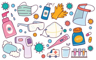 karalama temizleme ögelerinin vektör illüstrasyonu