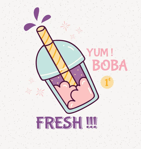 Vector Bebida Fresca Boba — Archivo Imágenes Vectoriales