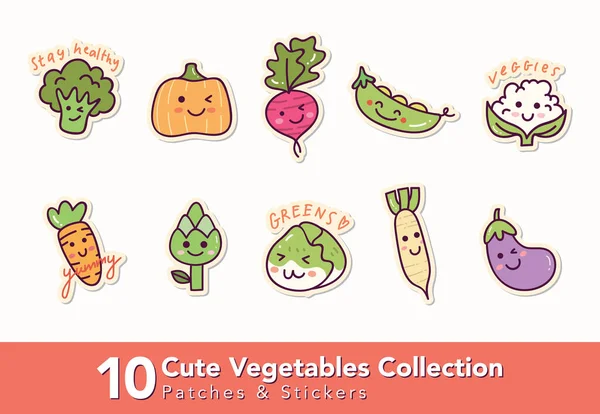 Vector Set Vegetables — Stock Vector