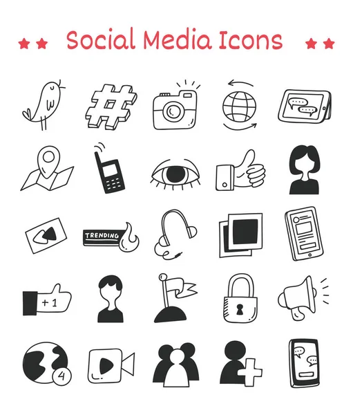 Conjunto Vectorial Iconos Redes Sociales — Vector de stock