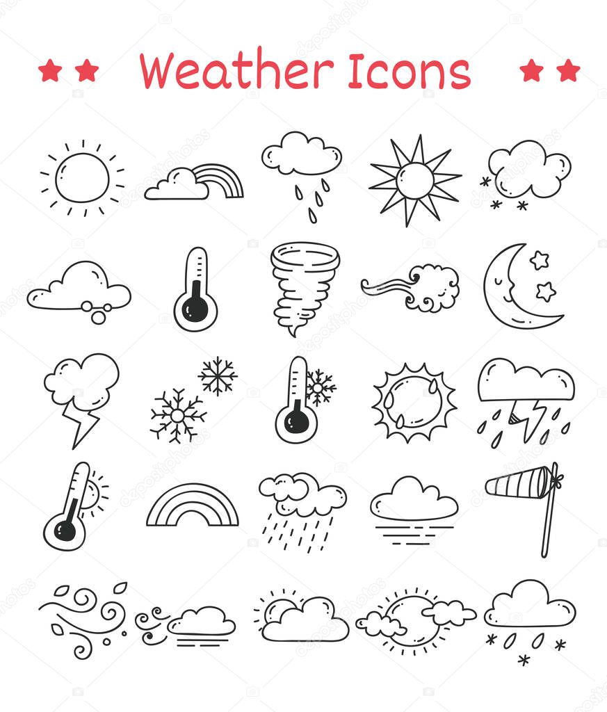 weather icons set. vector illustration