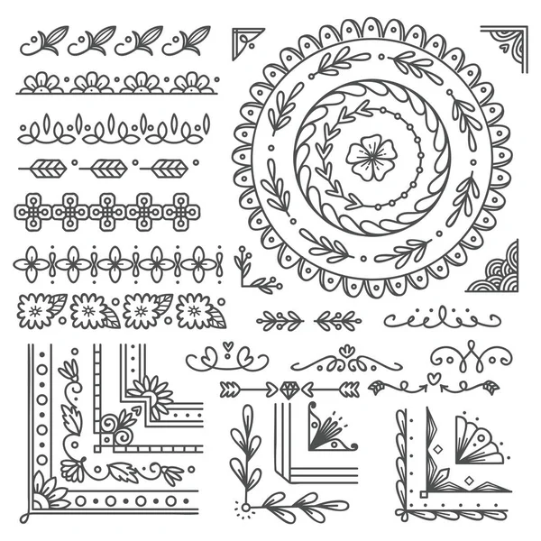 Conjunto Elementos Decorativos Vectoriales Para Diseño — Archivo Imágenes Vectoriales