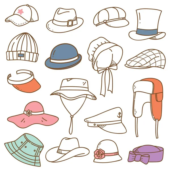 Conjunto Sombreros Mujer — Archivo Imágenes Vectoriales