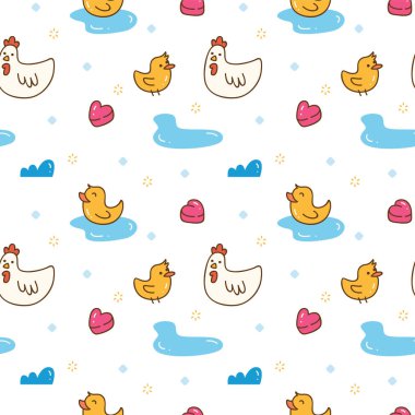 Sevimli, pürüzsüz kawaii karalama deseni