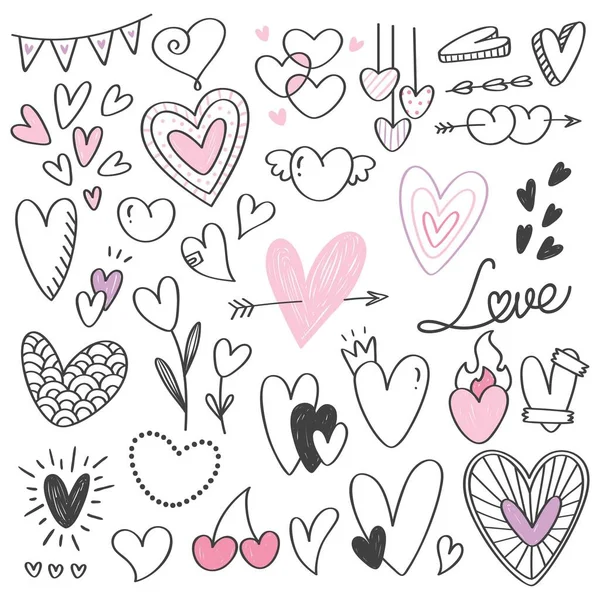 Illustration Gribouillage Coeur Dessinée Main — Image vectorielle