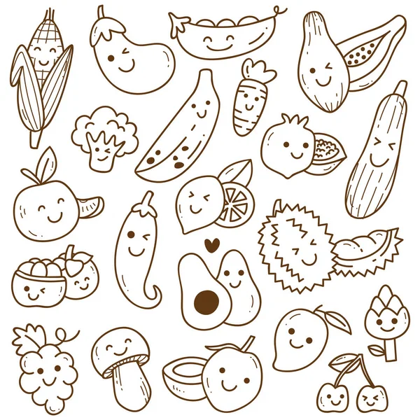 Conjunto Frutas Hortalizas — Vector de stock