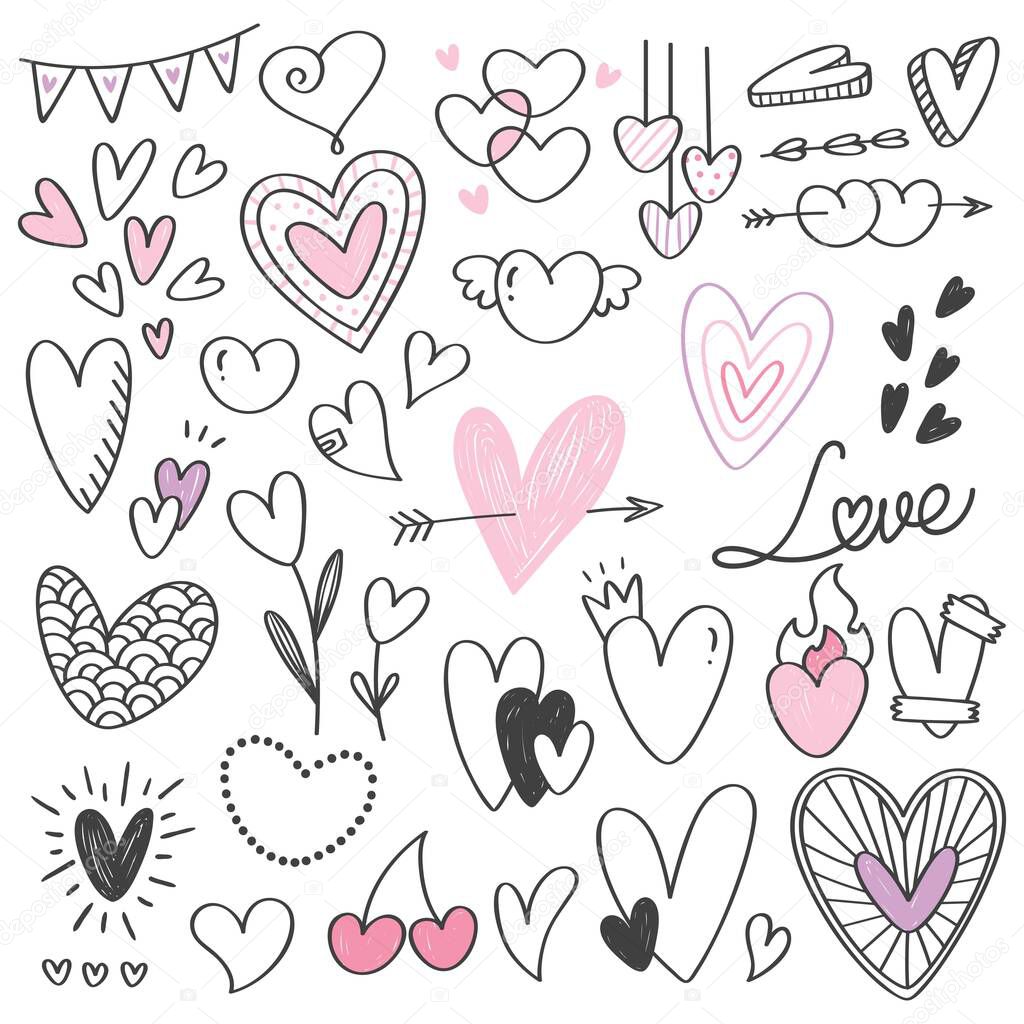 hand drawn heart doodle illustration