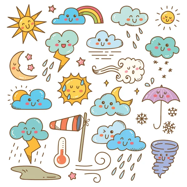Väder Ikoner Som Vektor Illustration — Stock vektor