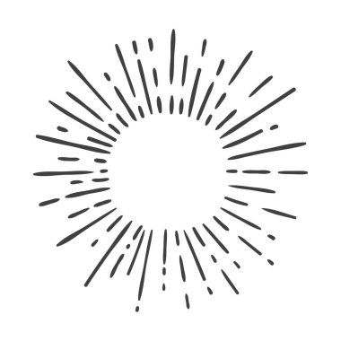 Grafiksel Elementler için Muhteşem Vintage Güneş patlaması