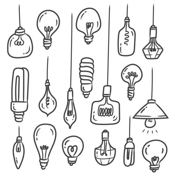 Vector Set Light Bulbs — Stock Vector