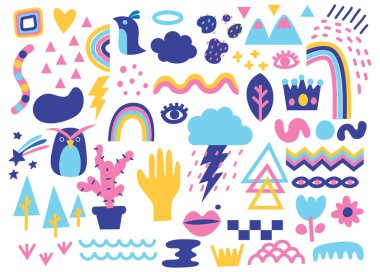 soyut karalama elementlerinin vektör kümesi