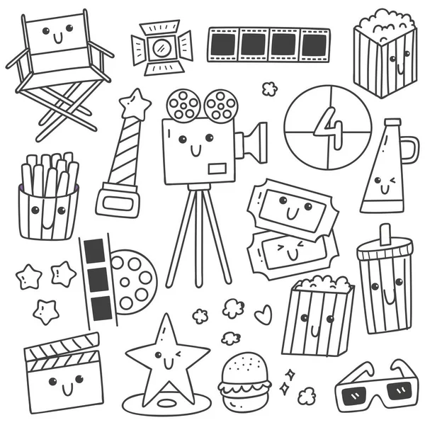 Vector Set Movie Icons — Stock Vector