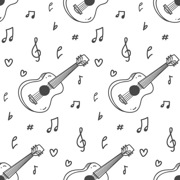 Patrón Sin Costuras Con Instrumento Musical Ilustración Vectorial — Vector de stock