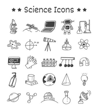 Bilim simgelerinin vektör illüstrasyonu