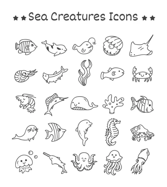 海の動物のセット — ストックベクタ