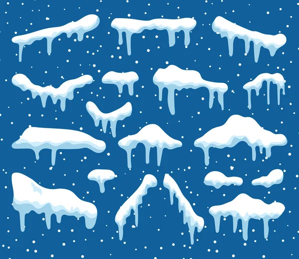 Vektor Illustration Snöiga Moln Blå Bakgrund För Kopia Utrymme — Stock vektor