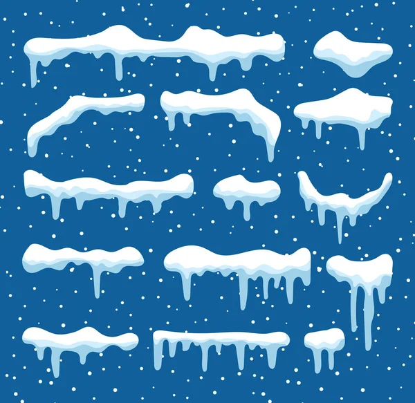Vektor Illustration Snöiga Moln Blå Bakgrund För Kopia Utrymme — Stock vektor