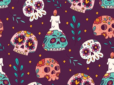 Şekerkafalar kusursuz desenli vektör çizimi