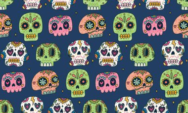 Şekerkafalar kusursuz desenli vektör çizimi