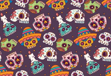 Şekerkafalar kusursuz desenli vektör çizimi